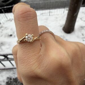 Solid gold 14k Vintage Old Mine cut diamond ring